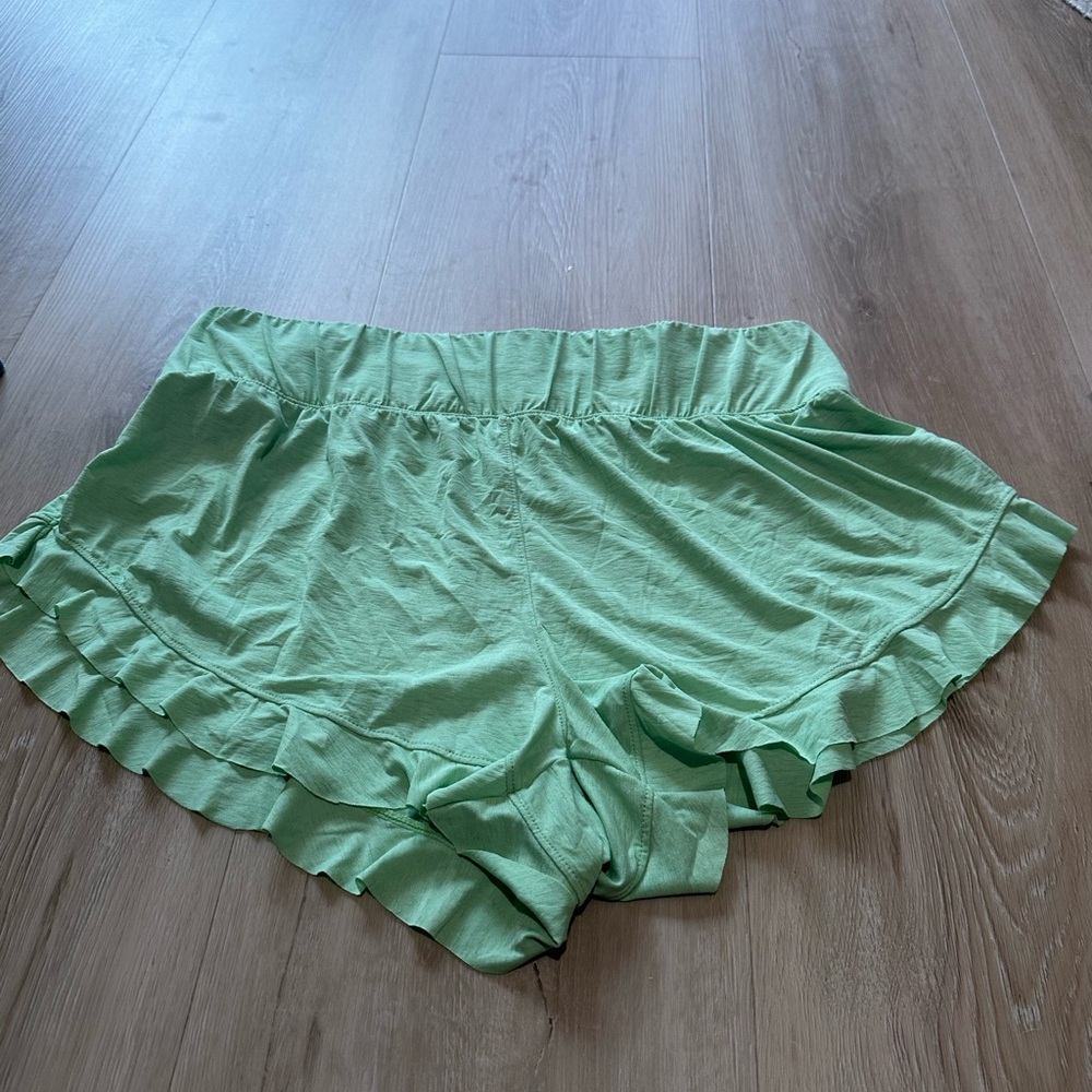 FP Movement green frill shorts